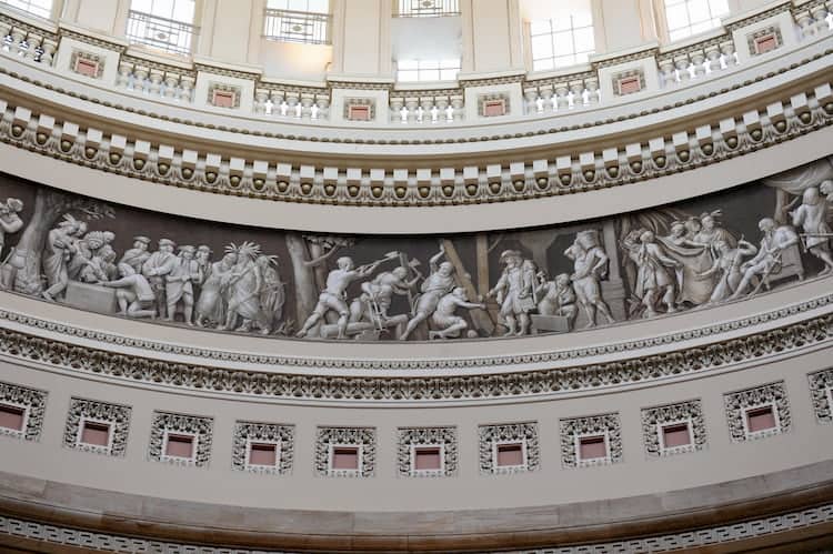 The interior rotunda of the US Capitol in Washington DC