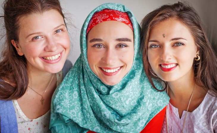 A smiling group of young women