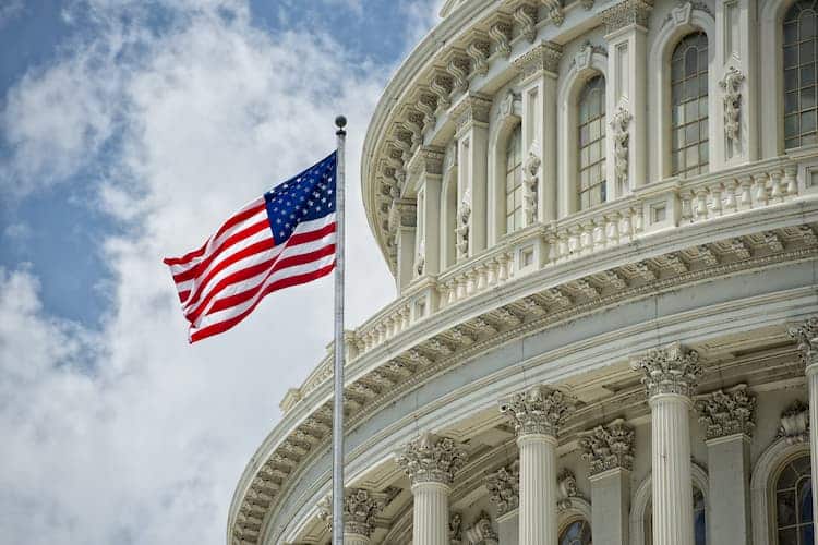 Flag in front of White House
